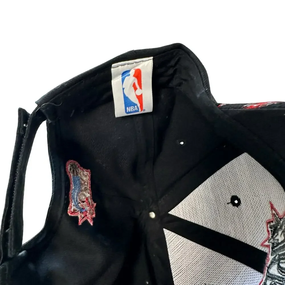 Vintage Philadelphia 76ers Black Red Baseball Cap Adjustable OS Basketball